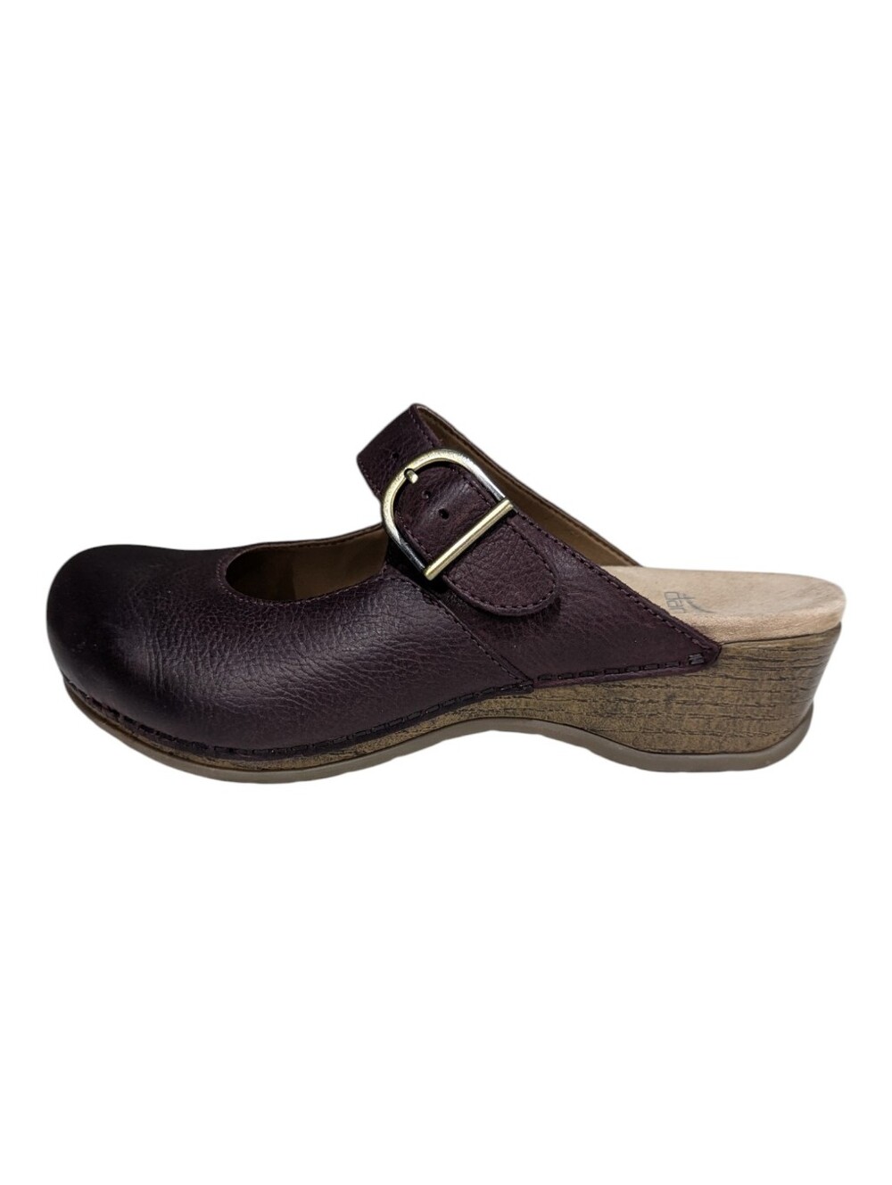 Dansko Martina Clog Mule Leather Wine Brown Purple Comfort Shoe Size Eu 37 6.5 7